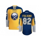 Men's Reebok Buffalo Sabres #82 Marcus Foligno Authentic Gold New Third NHL Jersey