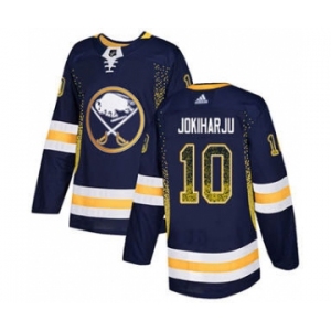 Men's Sabres #10 Henri Jokiharju Navy Blue Home Authentic Drift Fashion Stitched Hockey Jersey