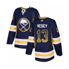 Men's Sabres #13 Jimmy Vesey Navy Blue Home Authentic Drift Fashion Stitched Hockey Jersey