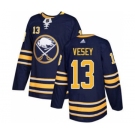 Men's Sabres #13 Jimmy Vesey Navy Blue Home Authentic Stitched Hockey Jersey