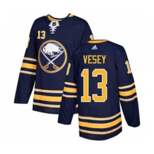 Men's Sabres #13 Jimmy Vesey Navy Blue Home Authentic Stitched Hockey Jersey