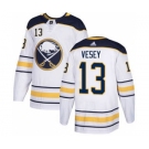 Men's Sabres #13 Jimmy Vesey White Road Authentic Stitched Hockey Jersey