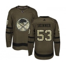 Men's Sabres #53 Jeff Skinner Green Salute to Service Stitched Hockey Jersey