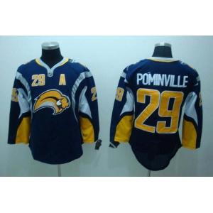 nhl buffalo sabres #29 pominville  blue third edition