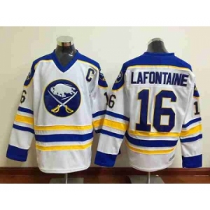 nhl jerseys buffalo sabres #16 lafontaine white[patch C]
