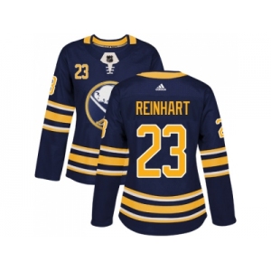 Women Adidas Buffalo Sabres #23 Sam Reinhart Navy Blue Home Authentic Stitched NHL Jersey