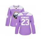 Women Adidas Buffalo Sabres #23 Sam Reinhart Purple Authentic Fights Cancer Stitched NHL Jersey