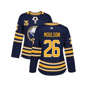 Women Adidas Buffalo Sabres #26 Matt Moulson Navy Blue Home Authentic Stitched NHL Jersey