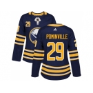 Women Adidas Buffalo Sabres #29 Jason Pominville Navy Blue Home Authentic Stitched NHL Jersey