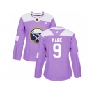 Women Adidas Buffalo Sabres #9 Evander Kane Purple Authentic Fights Cancer Stitched NHL Jerse