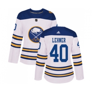 Women's Adidas Buffalo Sabres #40 Robin Lehner Authentic White 2018 Winter Classic NHL Jersey