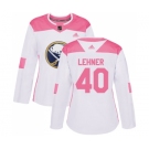 Women's Adidas Buffalo Sabres #40 Robin Lehner Authentic White-Pink Fashion NHL Jersey