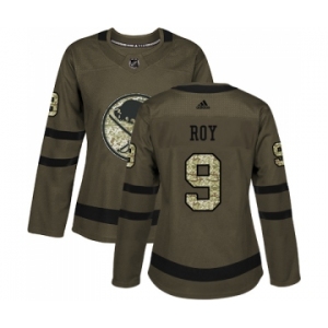 Women's Adidas Buffalo Sabres #9 Derek Roy Authentic Green Salute to Service NHL Jersey