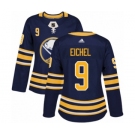 Women's Adidas Buffalo Sabres #9 Jack Eichel Authentic Navy Blue Home NHL Jersey