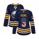 Women's Adidas Buffalo Sabres #9 Jack Eichel Authentic Navy Blue USA Flag Fashion NHL Jersey