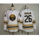 Women's Buffalo Sabres #26 Rasmus Dahlin White With Gold 50th Anniversary Adidas Stitched NHL Jersey