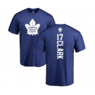 NHL Adidas Toronto Maple Leafs #17 Wendel Clark Royal Blue Backer T-Shirt
