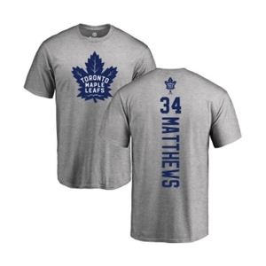 NHL Adidas Toronto Maple Leafs #34 Auston Matthews Ash Backer T-Shirt
