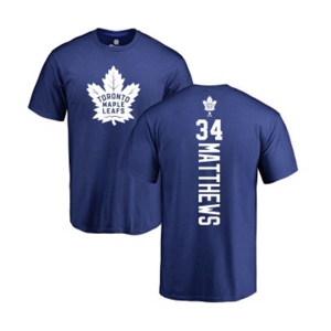 NHL Adidas Toronto Maple Leafs #34 Auston Matthews Royal Blue Backer T-Shirt