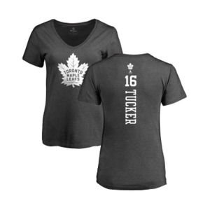 NHL Women Adidas Toronto Maple Leafs #16 Darcy Tucker Charcoal One Color Backer T-Shirt