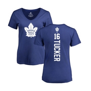 NHL Women Adidas Toronto Maple Leafs #16 Darcy Tucker Royal Blue Backer T-Shirt