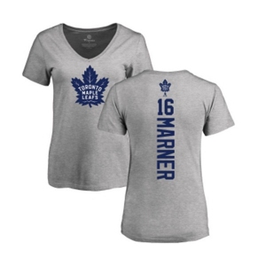 NHL Women Adidas Toronto Maple Leafs #16 Mitchell Marner Ash Backer T-Shirt