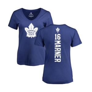 NHL Women Adidas Toronto Maple Leafs #16 Mitchell Marner Royal Blue Backer T-Shirt