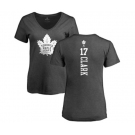 NHL Women Adidas Toronto Maple Leafs #17 Wendel Clark Charcoal One Color Backer T-Shirt