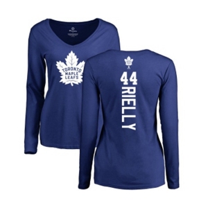 NHL Women Adidas Toronto Maple Leafs #44 Morgan Rielly Royal Blue Backer Long Sleeve T-Shirt