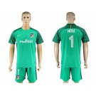 Atletico Madrid #1 Moya Green Goalkeeper Soccer Club Jersey