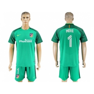 Atletico Madrid #1 Moya Green Goalkeeper Soccer Club Jersey