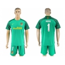 Atletico Madrid #1 Moya Green Goalkeeper Soccer Club Jerseys