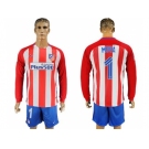 Atletico Madrid #1 Moya Home Long Sleeves Soccer Club Jersey