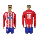 Atletico Madrid #10 Carrasco Home Long Sleeves Soccer Club Jersey