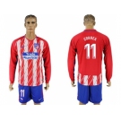 Atletico Madrid #11 Correa Home Long Sleeves Soccer Club Jersey