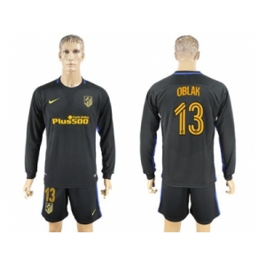 Atletico Madrid #13 Oblak Away Long Sleeves Soccer Club Jersey