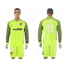 Atletico Madrid #13 Oblak Green Goalkeeper Long Sleeves Soccer Club Jersey