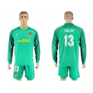 Atletico Madrid #13 Oblak Green Goalkeeper Long Sleeves Soccer Club Jerseyss