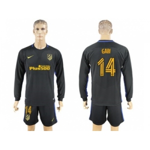 Atletico Madrid #14 Gabi Away Long Sleeves Soccer Club Jersey