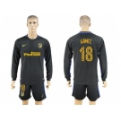 Atletico Madrid #18 Gamez Away Long Sleeves Soccer Club Jersey