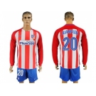 Atletico Madrid #20 Juanfran Home Long Sleeves Soccer Club Jersey