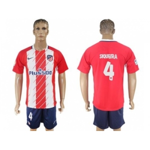 Atletico Madrid #4 Siqueira Home Soccer Club Jersey