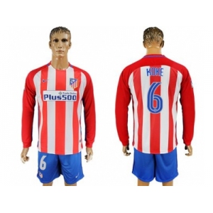 Atletico Madrid #6 Koke Home Long Sleeves Soccer Club Jersey