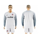 Atletico Madrid Blank White Goalkeeper Long Sleeves Soccer Club Jersey