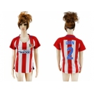 Women's Atletico Madrid #2 Godin Home Soccer Club Jersey