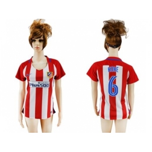 Women's Atletico Madrid #6 Koke Home Soccer Club Jersey