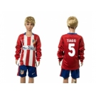 Atletico Madrid #5 Tiago Home Long Sleeves Kid Soccer Club Jersey