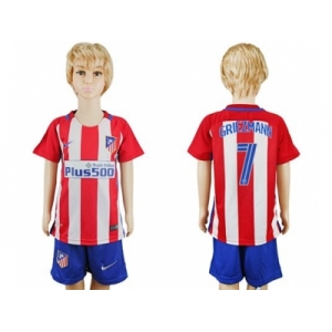 Atletico Madrid #7 Griezmann Home Kid Soccer Club Jersey