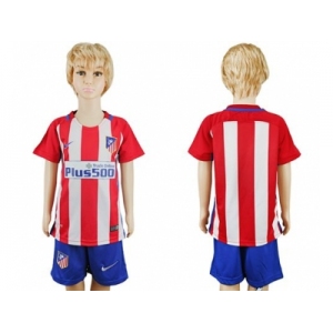 Atletico Madrid Blank Home Kid Soccer Club Jersey