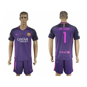 Barcelona #1 Ter Stegen Away Soccer Club Jerseys